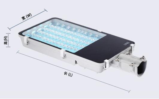 小金豆LED路燈頭尺寸示意圖